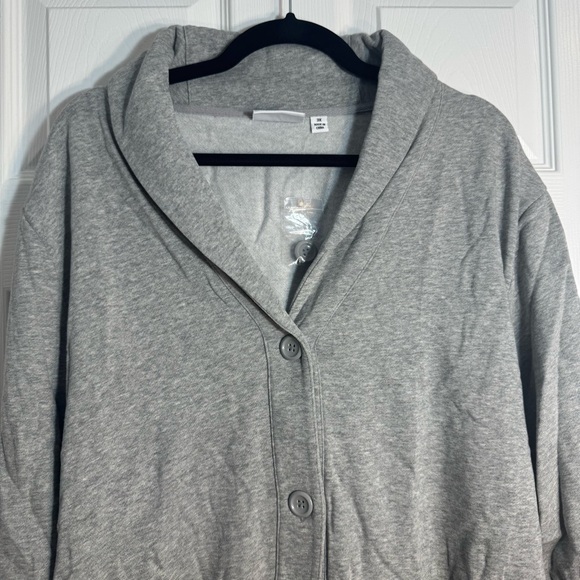 NWOT. Denim & Co. women's 3X gray long sleeve button v-neck sweater cardigan - Picture 3 of 11